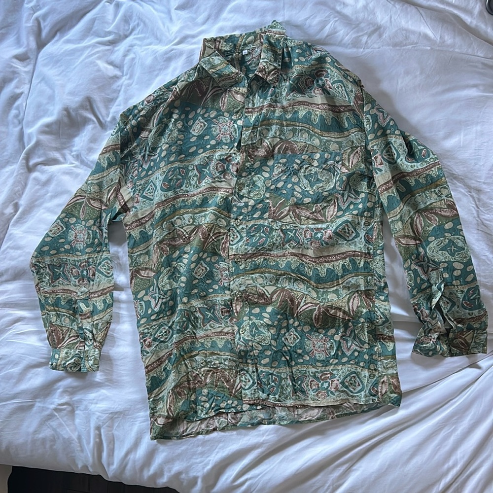 Bohemian, size XL 100% silk shirt